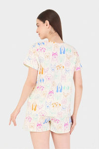 Sweet Dreams Animal Printed Short Set - Swan White — thumbnail 2